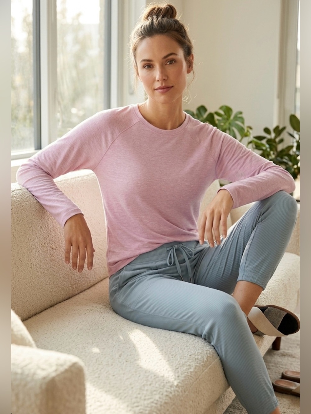 lululemon athletica better each day Heathered Pink Crewneck Pullover